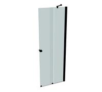 HÜPPE Xtensa pure puerta trasera corredera 2 piezas (1/2), anchura:75cm, bisagra derecha, XT1401123347, Cabinas de ducha: Color del perfil Negro Edición Cristal ESG Arena Plus Serigrafía