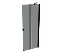 HÜPPE Xtensa pure puerta trasera corredera 2 piezas (1/2), anchura:80cm, bisagra derecha, XT1402123301, Cabinas de ducha: Color del perfil Negro Edición Cristal ESG Gris