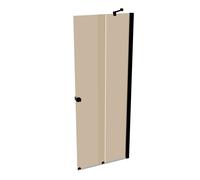 HÜPPE Xtensa pure puerta trasera corredera 2 piezas (1/2), anchura:80cm, bisagra derecha, XT1402123378, Cabinas de ducha: Color del perfil Black Edition Cristal ESG Bronce con ANTI-PLAQUE