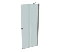 HÜPPE Xtensa pure puerta trasera corredera 2 piezas (1/2), anchura:90cm, bisagra derecha, XT1403069347, Cabinas de ducha: Perfil color plata alto brillo Cristal ESG Arena Plus serigrafía