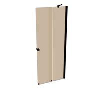 HÜPPE Xtensa pure puerta trasera corredera 2 piezas (1/2), anchura:90cm, bisagra derecha, XT1403123341, Cabinas de ducha: Color del perfil Negro Edición Cristal ESG Bronce