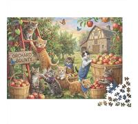 Huerto de Cosecha de Gatos Puzzle 1000 Piezas Adultos Y Niños,14 Años+,Anti-estrés,Reto Gatitos,Rompecabezas,Regalo Ideal,Relax,Premium,Cartón,Deco Pared,Desafío,Educativo 52x38cm