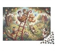 Huerto de Cosecha de Gatos Puzzle 1000 Piezas Adultos Y Niños,Premium,Anti-estrés,Reto Gatitos,Rompecabezas,Deco Pared,Regalo Ideal,14 Años+,Relax,Desafío,Cartón,Educativo 70x50cm