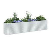 Huerto Elevado de Acero Galvanizado, Macetero Metálico para Jardín, Balcón, Terraza y Patio, Ideal para Cultivar Verduras, Flores, Plantas de Cocina y para (400x80x81cm)