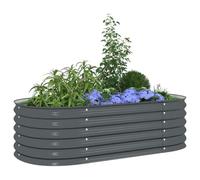 Huerto Elevado de Acero Galvanizado, Macetero Metálico para Jardín, Balcón, Terraza y Patio, Ideal para Cultivar Verduras, Flores, Plantas de Cocina y para (160 x 80 x 44 cm)