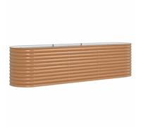 Huerto Elevado de Acero Galvanizado, Macetero Metálico para Jardín, Balcón, Terraza y Patio, Ideal para Cultivar Verduras, Flores, Plantas de Cocina y para (320 x 80 x 81 cm)