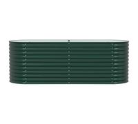 Huerto Elevado de Acero Galvanizado, Macetero Metálico para Jardín, Balcón, Terraza y Patio, Ideal para Cultivar Verduras, Flores, Plantas de Cocina y para (240x80x81cm)