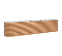 Huerto Elevado de Acero Galvanizado, Macetero Metálico para Jardín, Balcón, Terraza y Patio, Ideal para Cultivar Verduras, Flores, Plantas de Cocina y para (400x80x81cm)