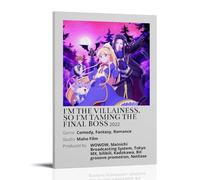 HUERWJRBJ Póster de anime con texto en inglés "I'm The Villainess So I'm Taming The Final Boss", pinturas de arte moderno, lona estética, póster de arte de pared, adecuado para cualquier lugar, 50 x