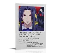 HUERWJRBJ Póster de anime con texto en inglés "I'm The Villainess So I'm Taming The Final Boss", pinturas de arte moderno, lona estética, póster de arte de pared, adecuado para cualquier lugar, 30 x