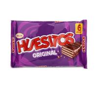 Huesitos Original - Crujientes Barritas de Barquillo cubierto de Chocolate con Leche y con Relleno de Cacao (36%). Snack ideal para llevar - 6 x 20 Gramos