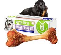 Hueso de Ternera para Perros, Hueso Real para Perros,Hueso masticable para Perros con Mango de Res Resistente | Golosinas para Perros de Razas Grandes, Hueso de médula Saludable para Perros, Juguetes