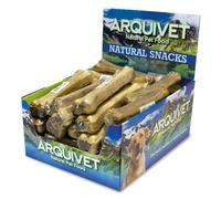 ARQUIVET Hueso prensado Piel de búfalo Relleno con nervio de búfalo - 21 cm - Bolsa de 30 Unidades - 5.250 g - Snack Natural para Perros