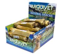 Hueso prensado piel de búfalo relleno con tripa de búfalo - 13 cm - Caja expositora de 60 unidades - 3.000 g - Snack natural para perros