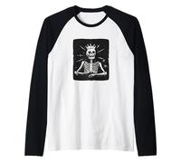 Huesos coronados con un atuendo de ambiente real Camiseta Manga Raglan