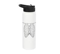 Huesos de anatomía humana esqueleto de Halloween jaula de costillas Stainless Steel Insulated Water Bottle