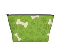 Huesos de Pata de Perro Verde, Bolsa de artículos de tocador Bolsa de Maquillaje Bolsa de cosméticos Bolsa de artículos de tocador de Viaje portátil