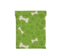 Huesos de Pata de Perro Verde, Squeeze Top Wallet Bolsa de Almacenamiento para Mujer Monedero pequeño Bolsa de Cambio