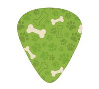 Huesos de pata de perro verdes,12 púas de guitarra, 3 grosores diferentes para guitarra acústica, bajo y ukelele