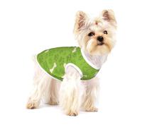 Huesos de Pata de Perro Verdes,Camiseta de algodón sin Mangas para Mascotas, Chaleco Transpirable, Suave y elástico para Cachorros,L