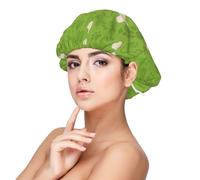 Huesos de pata de perro verdes,Gorro de dormir de satén para adultos - Gorro de dormir elástico para mujer, cubrecabello nocturno