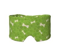 Huesos de pata de perro verdes,Máscara para ojos con bloqueo de luz y protección ocular completa para dormir, orejeras y ojos.