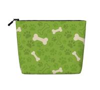 Huesos de Pata de Perro Verdes,Neceser de Maquillaje de imitación Lino, Neceser de Viaje portátil