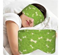 Huesos de patas de perro verdes, Antifaz para dormir, ideal para el hogar, viajes y trabajo por turnos. Cubre completamente los ojos y bloquea la luz.