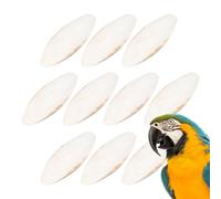 Huesos para papagayos - 10 huesos mordedores para pájaros, huesos masticables desalados, cuencos de sepia, juguete para pájaros, jaula de loros, 10,0 x 3,50 x 0,3 cm