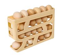 Huevera de 4 niveles - Dispensador de huevos ajustable para nevera enrollable | Organizadores de huevos de cocina portátiles | Almacenamiento de huevos de nevera de gran tamaño Apilable