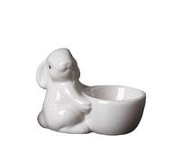 Huevera de conejo genérica,Soportes para huevos individuales de cerámica para cocina, conejito estatua de huevo de Pascua,expositor cosmético en forma de anillo