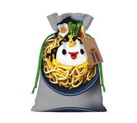 Huevera de fideos con estampado de ramen, elegantes bolsas de cordón, bolsas de regalo reutilizables con cordón, perfectas para vacaciones y fiestas