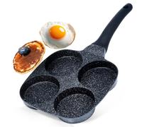 Huevera de granito con 4 agujeros BLACK LINE 19x19 cm