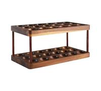 Huevera de Madera Portátil Apilable de Cocina - Cesta Bandeja de Ahorro de Espacio para Contenedor de Huevos