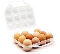 Huevera de Plástico para 12 Unidades, Organizador Frigorífico Con Bandeja Portátil Lateral Doble, Asa Engrosada para Viajes y Aire Libre