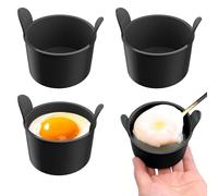 Huevera de silicona, huevera de silicona - Molde para taza de hervidor de huevos de 4 piezas - Escalfadores de huevos, cajas para gofres para microondas, horno, cocción de huevos en la estufa