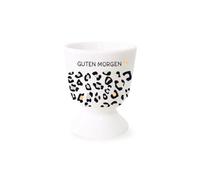Huevera de taller gráfico con oro real | Taza de porcelana | Buenos días