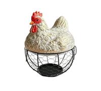 Huevera Gallina - Organizador Rústico Decorativo De Alambre | Portahuevos De Encimera | para Cocina, Encimera, Salón, Mesa de Granja, Jardín, Mercado, Armario, Despensa