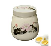 Huevera genérica, 220 ml herramienta de cocina de cerámica - Coddler de huevo de cerámica con tapa - para cocina dormitorio hotel restaurante apartamento negocios alquiler