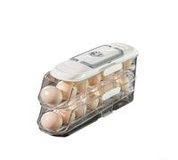 Huevera para frigorífico apilable, transparente, resistente soporte para huevos con tapa hermética, caja de almacenamiento portátil para huevos para pícnic, viajes al aire libre, material ABS (A)