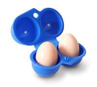 Huevera portátil para 2 huevos, 2 rejillas, caja de almacenamiento para huevos con asa, caja para huevos para 2 huevos, recipiente para almacenamiento de huevos, compartimento para múltiples en