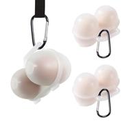 Huevera portátil para 2 huevos, 3 unidades, con mosquetón, soporte para huevos, plástico, transparente, para frigorífico, cocina, pícnic, camping