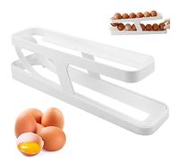 Hueveras para Frigorífico,Portahuevos rodante automático para refrigerador,Organizador de Huevos Enrollable Bandeja de Huevos para Cocina,Dispensador de Huevos con Soporte Rodante de 2 Niveles