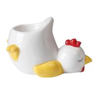 Hueveras - Soporte de cerámica con diseño de pato y pollo, apto para lavavajillas, bandeja de exhibición segura, bonita decoración divertida de animales, perfecto para familiares, amigos, cocina