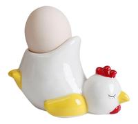 Hueveras, soportes de cerámica de pato y pollo, divertido soporte de exhibición de animales, adorable juego de soportes de cerámica para huevos | duradero apto para lavavajillas para mesa de