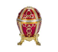 Huevo al estilo Fabergé Capullo de rosa caja de joya, 6 cm rojo