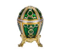 Huevo al estilo Fabergé Capullo de rosa caja de joya, 6 cm verde