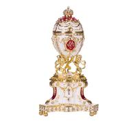 Huevo al estilo Fabergé Real Danés (Jubileo Danés) caja de joya con leones 13 cm rojo