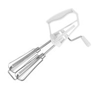 Huevo de acero inoxidable batidor mano empuje batidor batidor de huevos mano empuje mezclador agitador para mezclar batir batir agitación (WHITE)