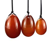 Huevo de ágata roja natural perforada para ejercicios de Kegel, 3 unids/set